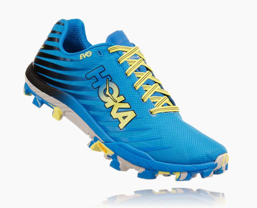 Hoka One One Trail Schoenen Dames - Evo Jawz - Blauw - JI5439867